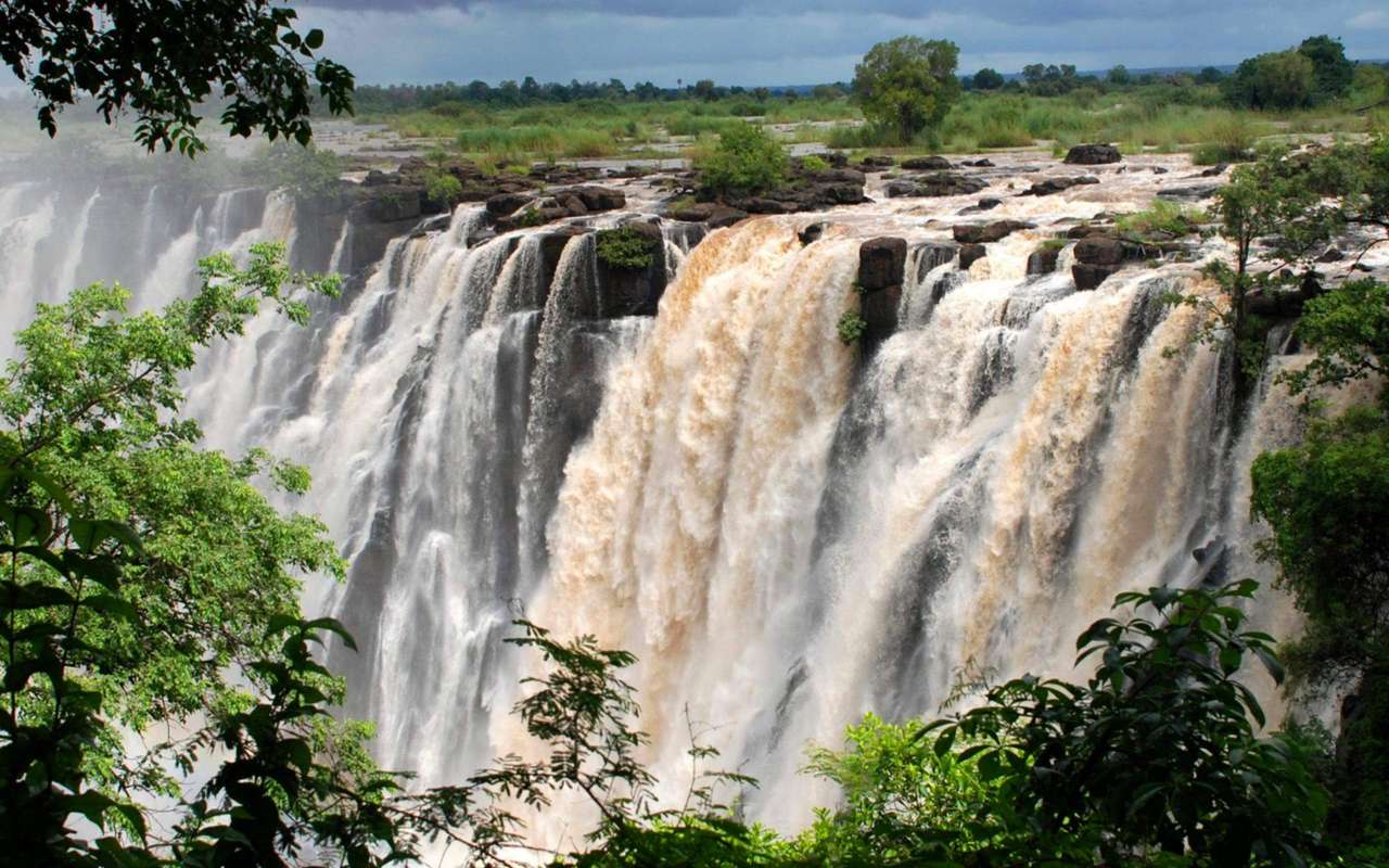 Водопад Виктория-Fiumrìe Zambesi онлайн пъзел