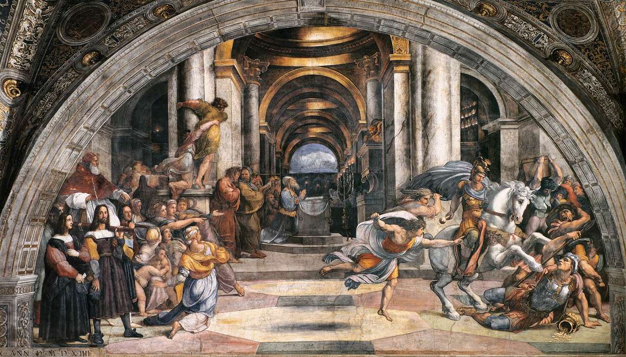 Raphaels utvisning av elodore från templet Pussel online