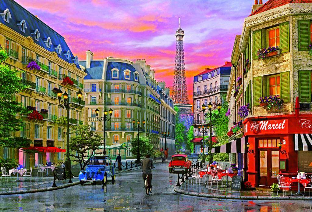 Цветен Париж. онлайн пъзел
