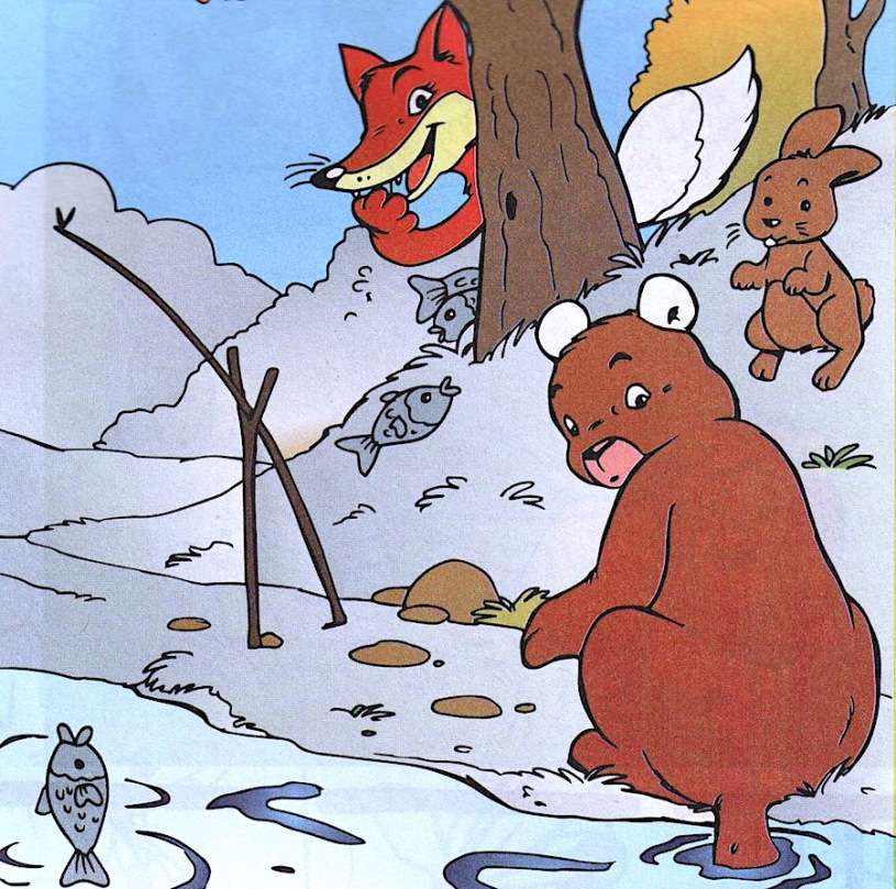 Der Bär vom Fuchs getäuscht Online-Puzzle
