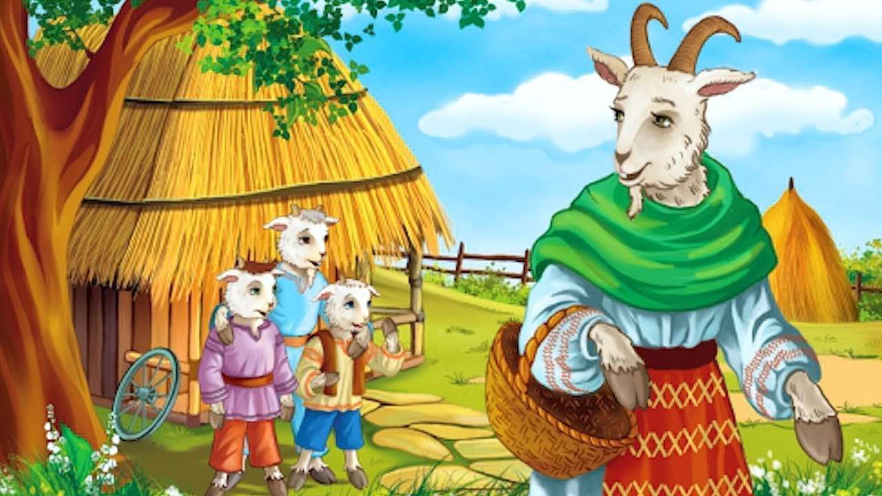 Chèvre avec trois enfants puzzle en ligne