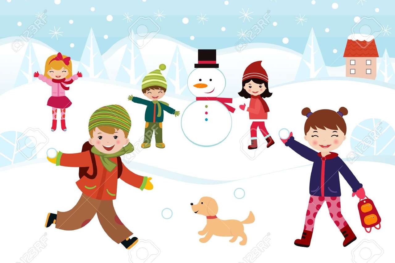 Детские игры зимой онлайн-пазл