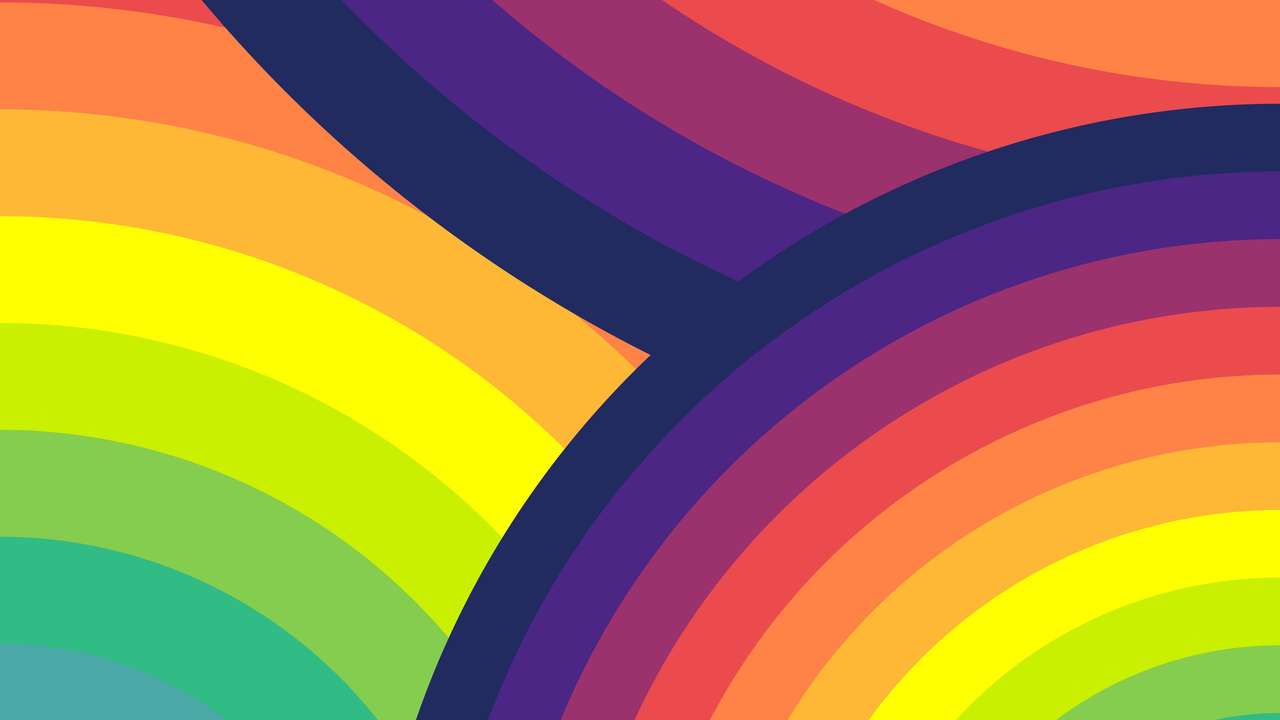 Regnbågens färger pussel på nätet