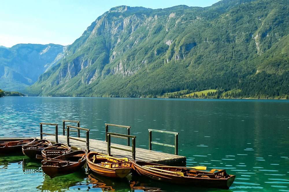Bohinj sjö i Slovenien pussel på nätet