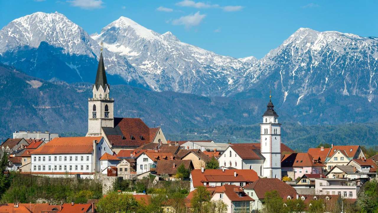 Град Кран в Словения онлайн пъзел