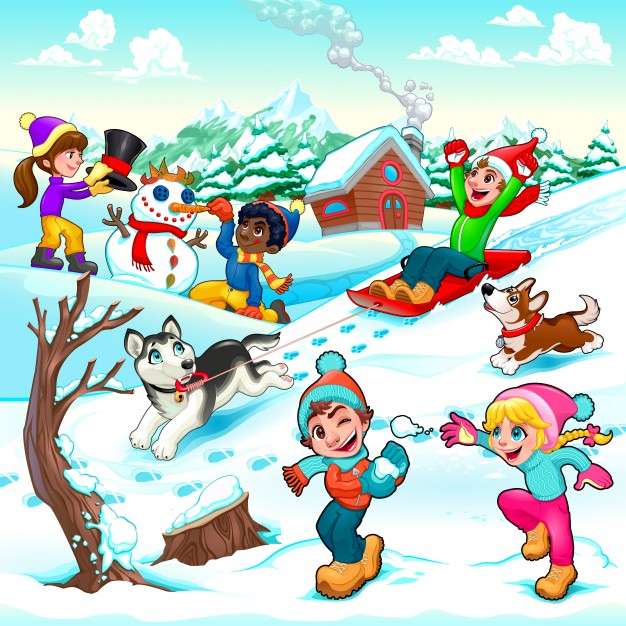 Winter painting online puzzle