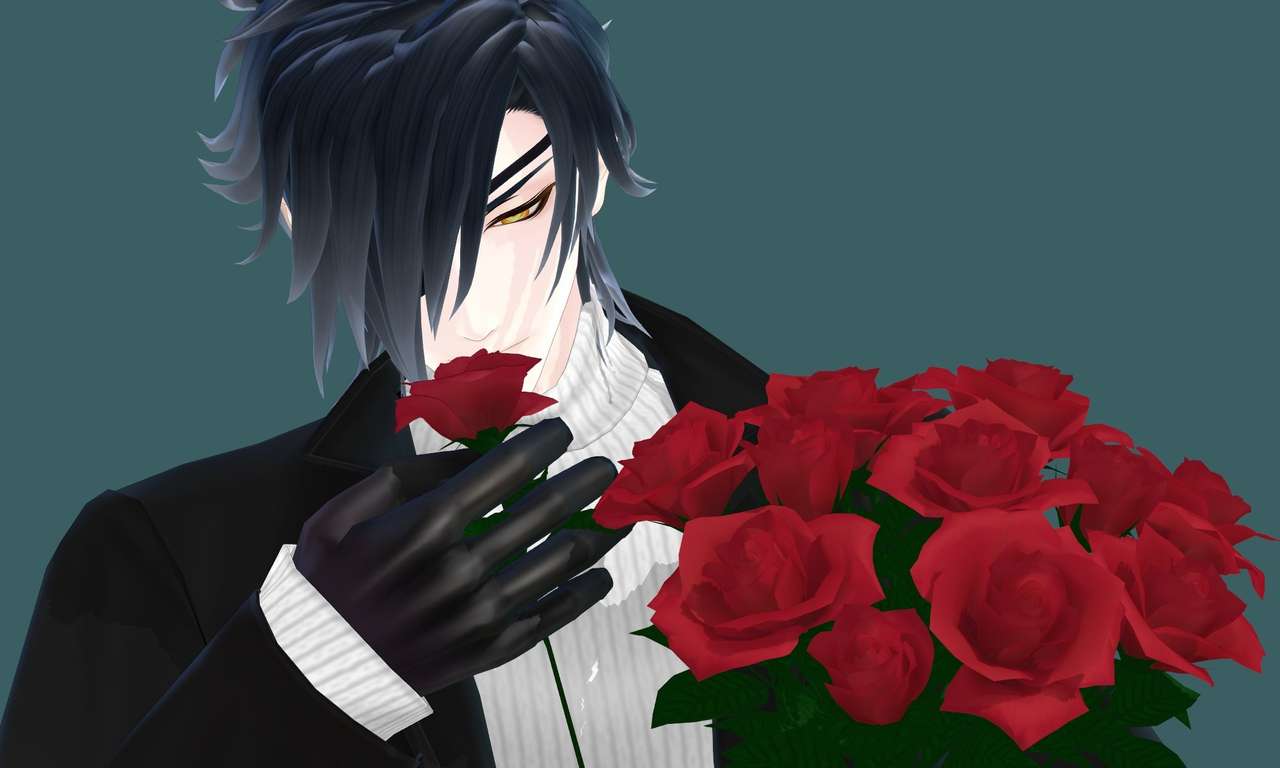 Mitsu gives you a nice bouquet of roses jigsaw puzzle online