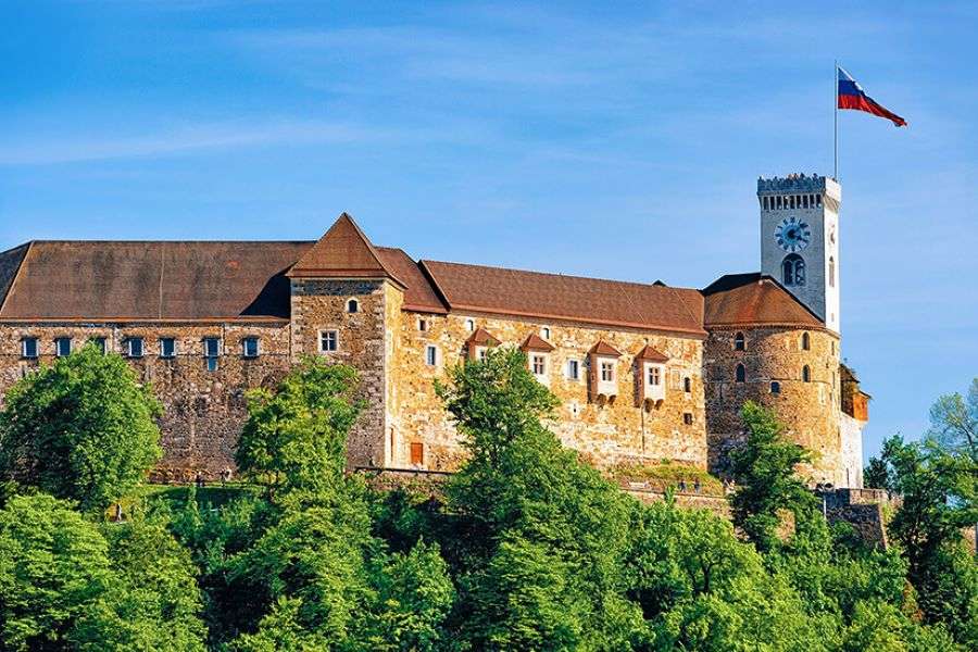 Lublaňský hradní vrch Slovinsko online puzzle