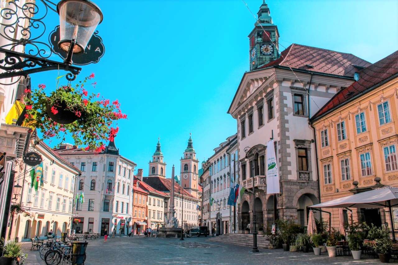 Ljubljana gamla stad Slovenien pussel på nätet