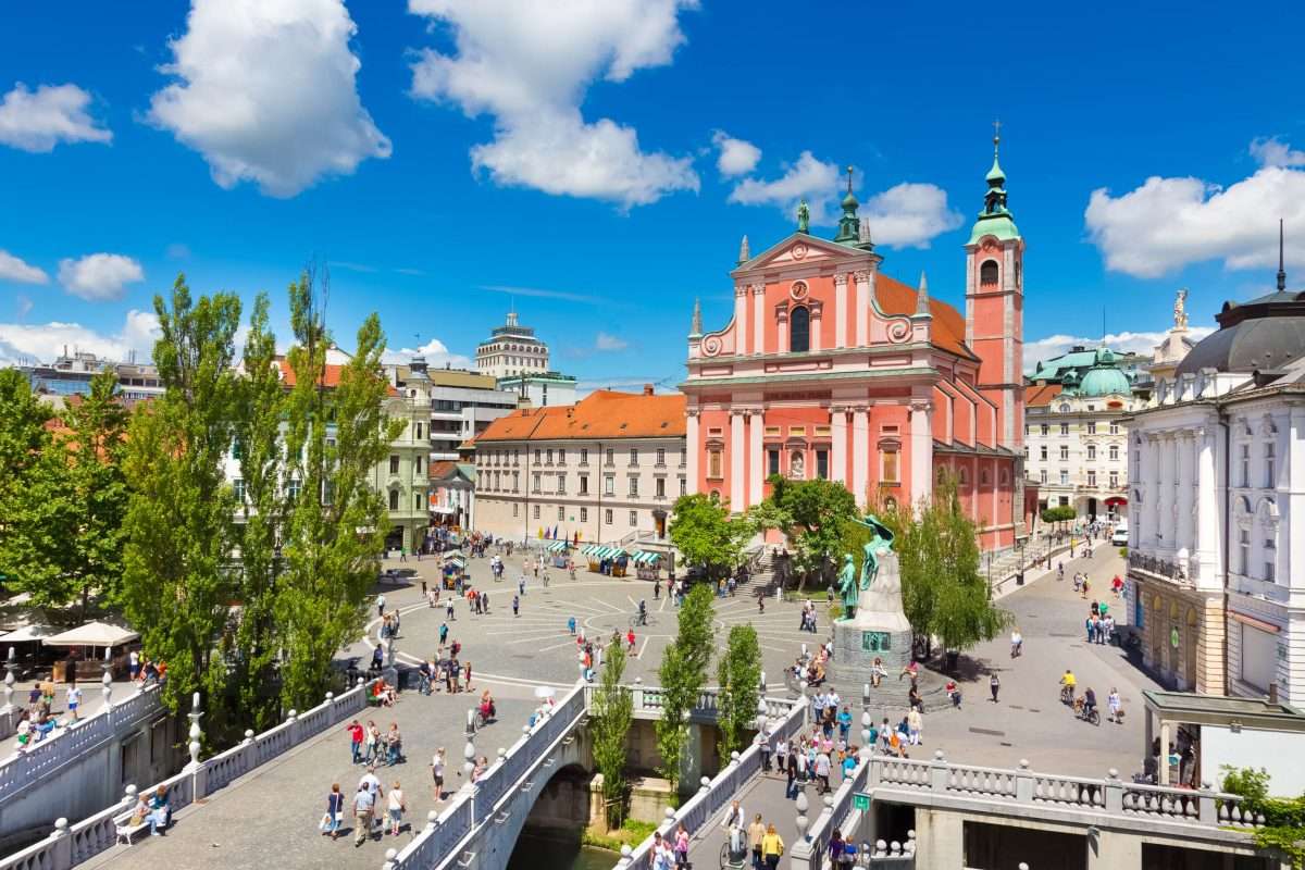 Любляна столица Словении пазл онлайн