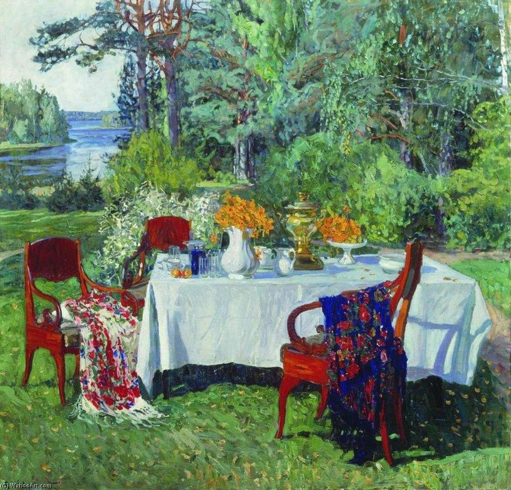 Картина Станислава Жуковского сад пазл онлайн