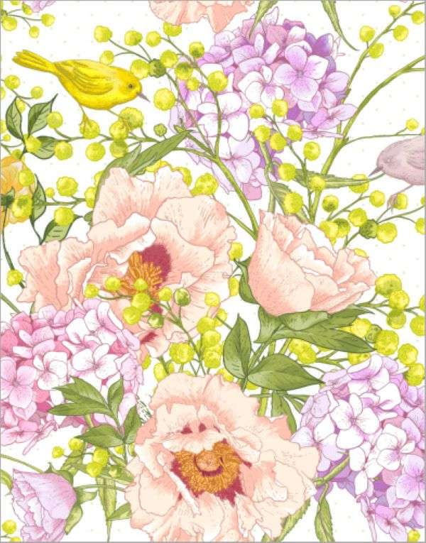 Malování jarních květin online puzzle