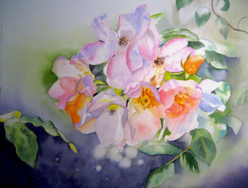 Malování květin váza akvarel online puzzle
