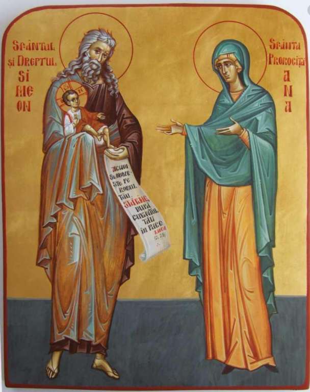 el icono del santo y el derecho simeón, la santa profetisa rompecabezas en línea