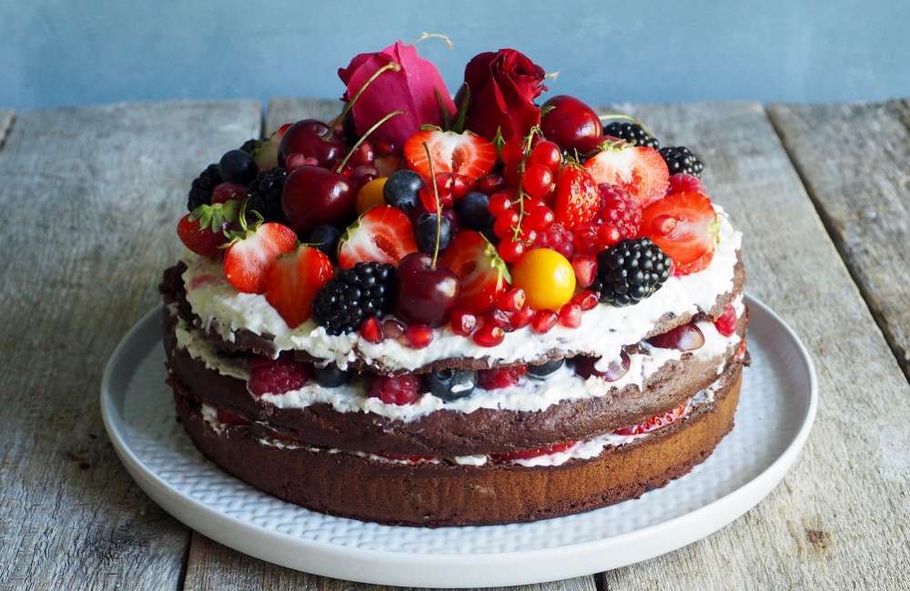 cake met fruit online puzzel