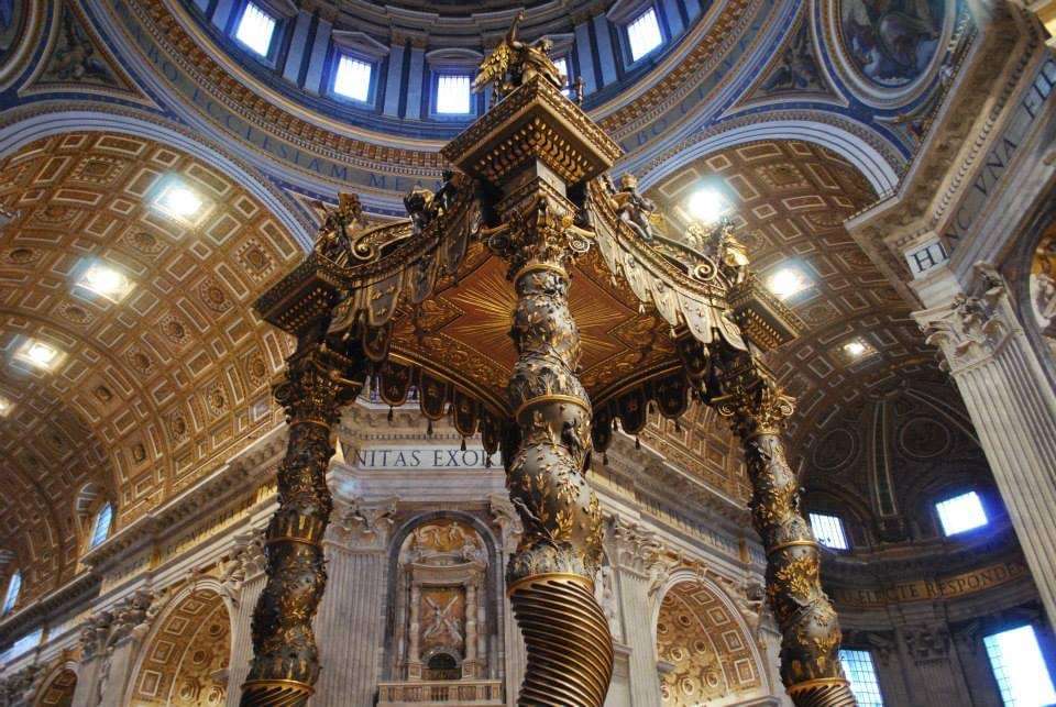 Baldachin av St Peter Rom Italien pussel på nätet