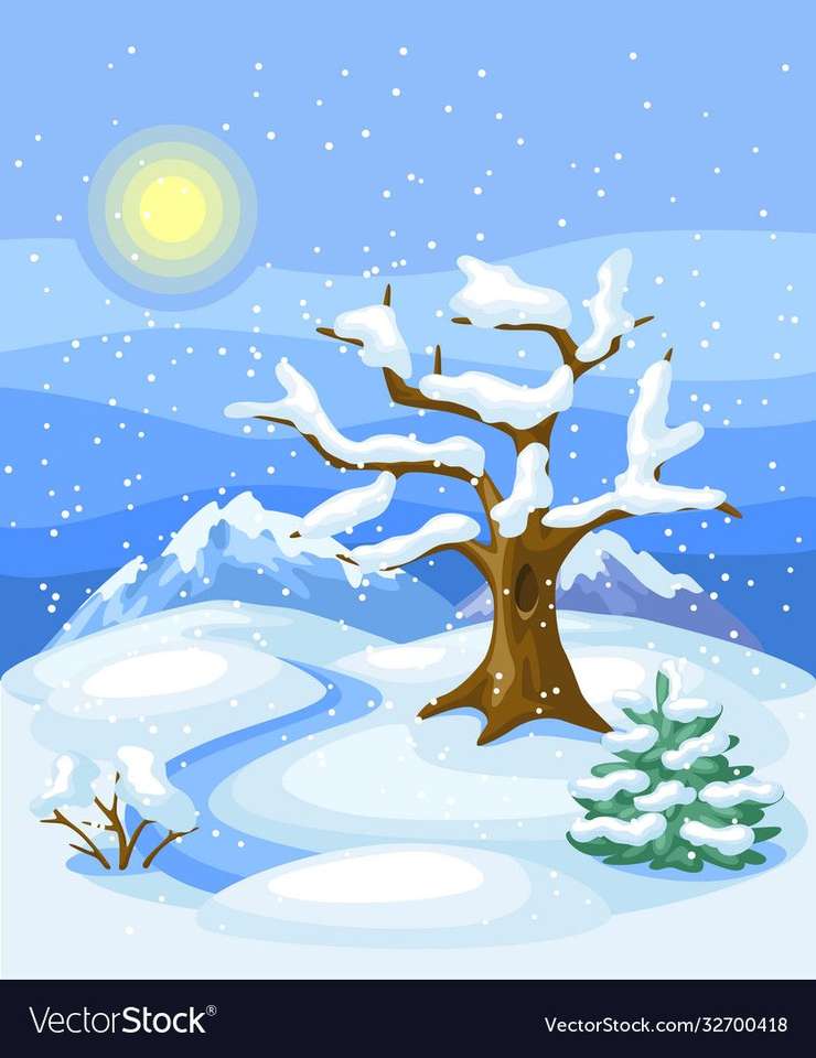 Copacul iarna Puzzlespiel online