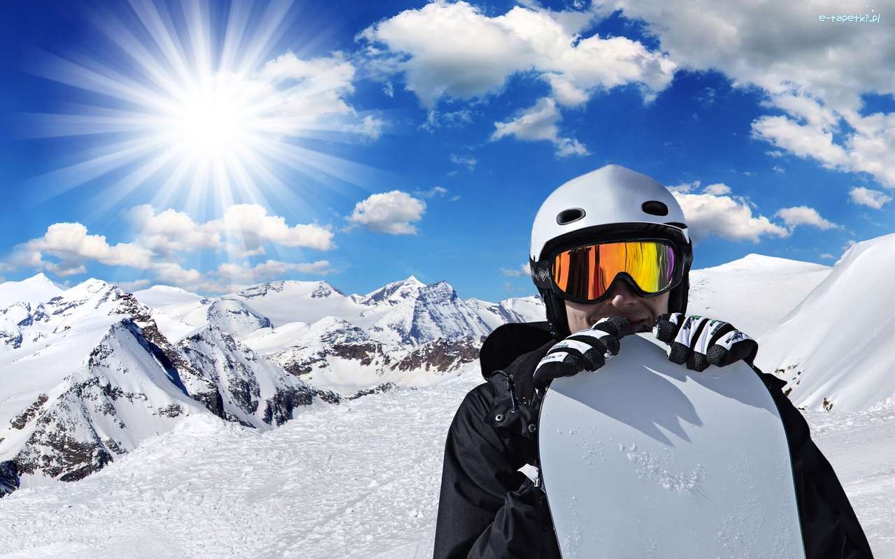 Sluneční paprsky, snowboarding skládačky online