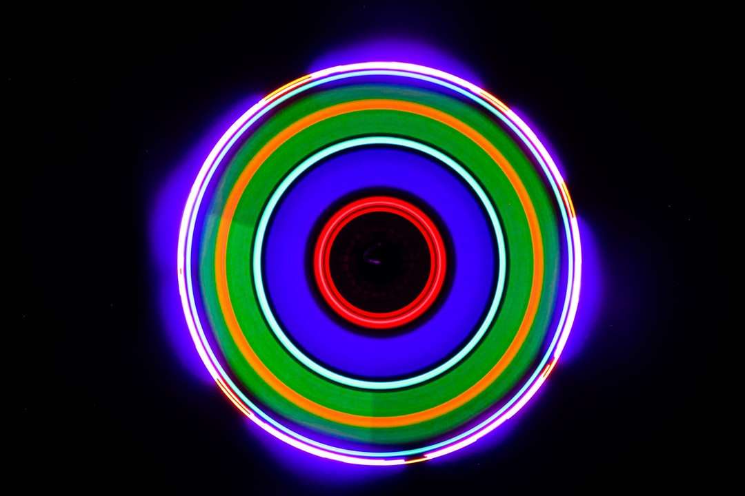 фіолетово-зелений і жовтий круглий світло онлайн пазл
