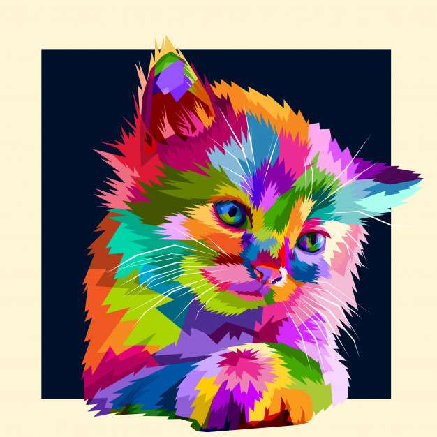 pop art kočka skládačky online