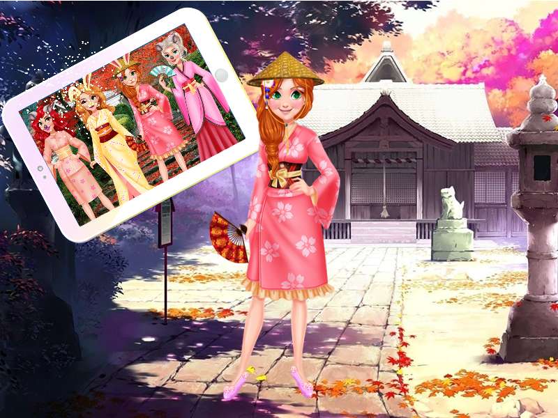 Online játék lányoknak - Kimono hercegnő ruha kirakós online