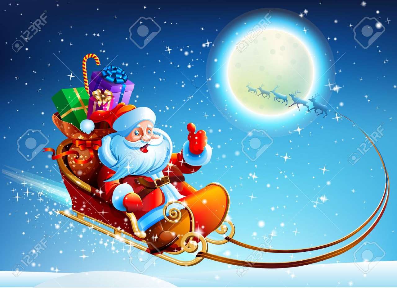 santa claus in the clouds jigsaw puzzle online