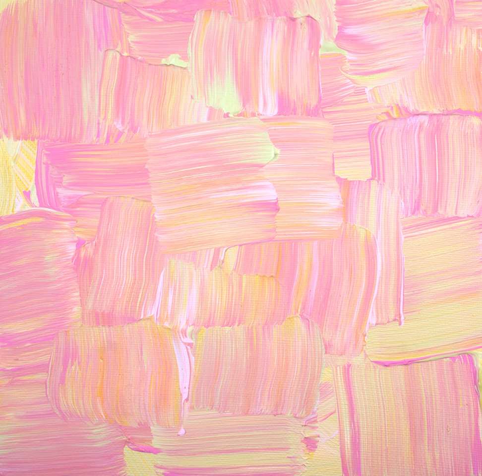 roze en groen abstract schilderij legpuzzel online