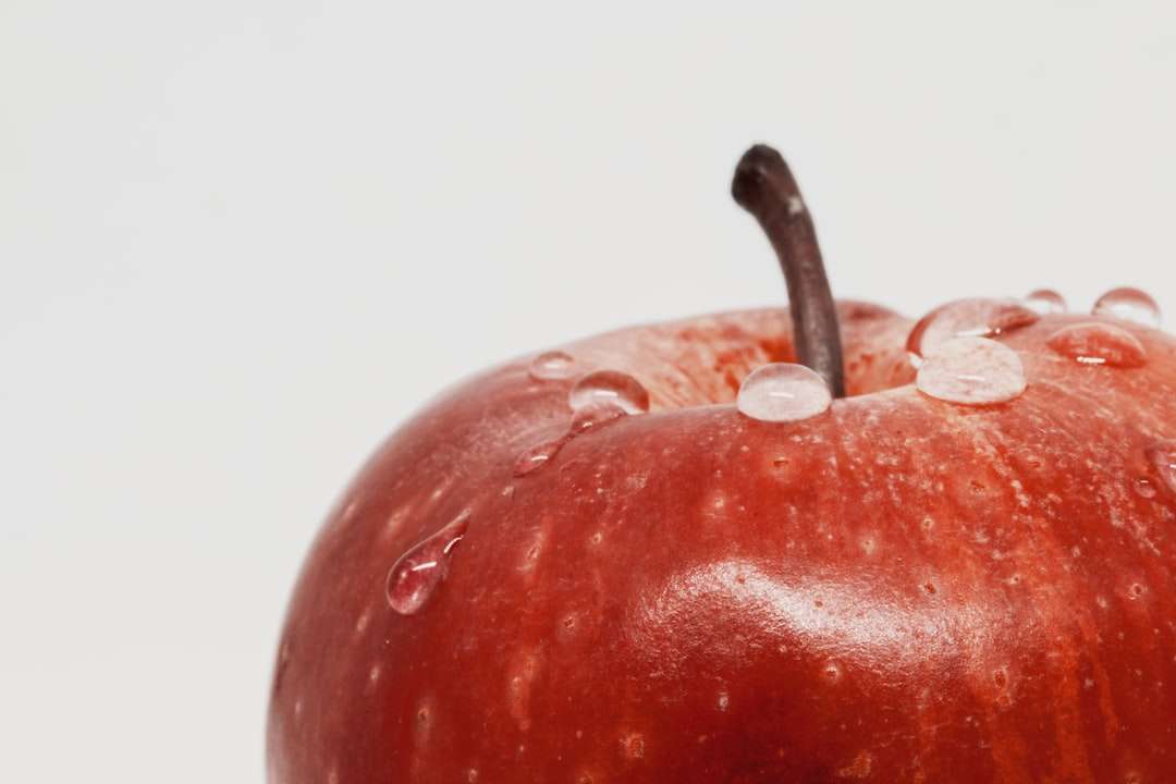 manzana roja con fondo blanco rompecabezas en línea