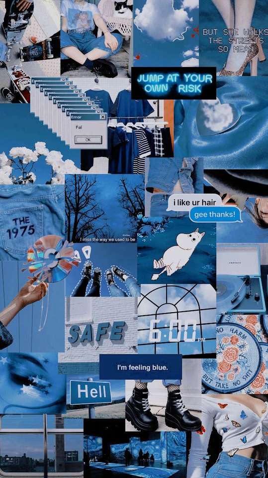 Esthétique bleue puzzle en ligne