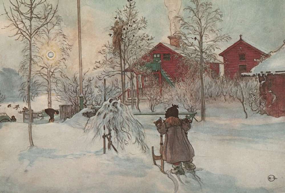 vinter i målning Pussel online