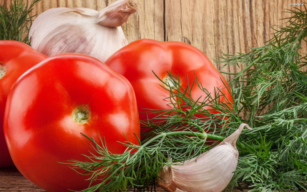 rajčata, česnek, kopr skládačky online