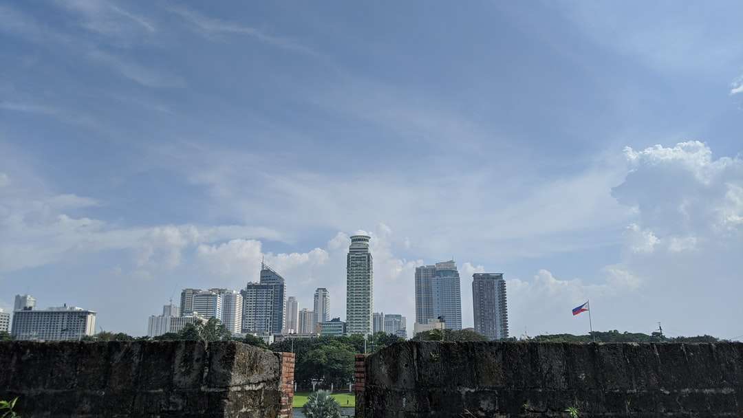skyline van de stad onder de blauwe hemel overdag legpuzzel online