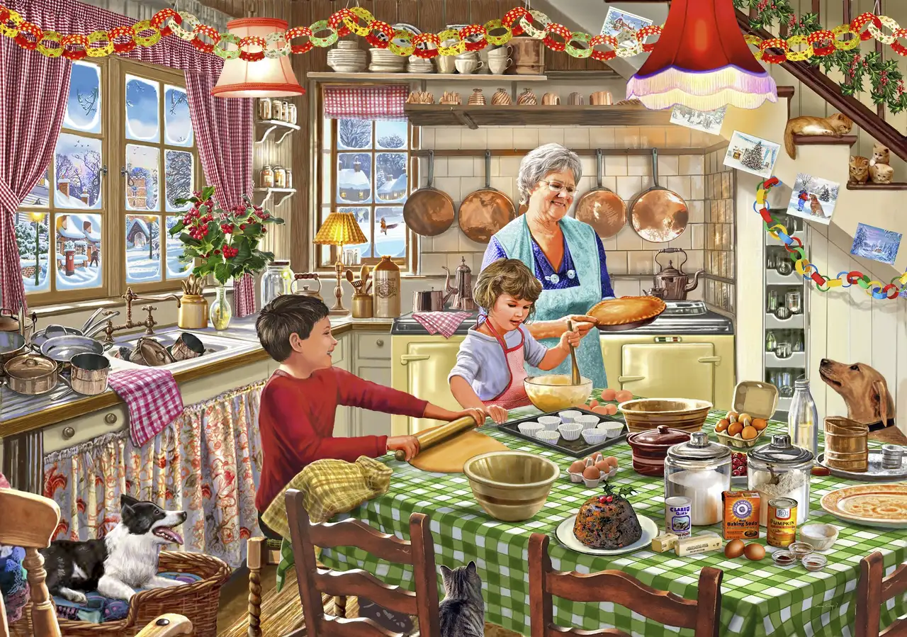 Baking lesson with grandma - online puzzle