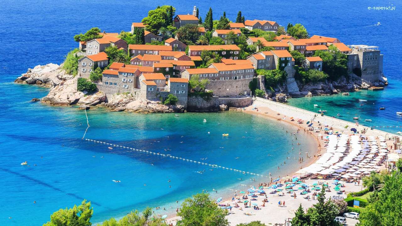 strand i Montenegro pussel på nätet