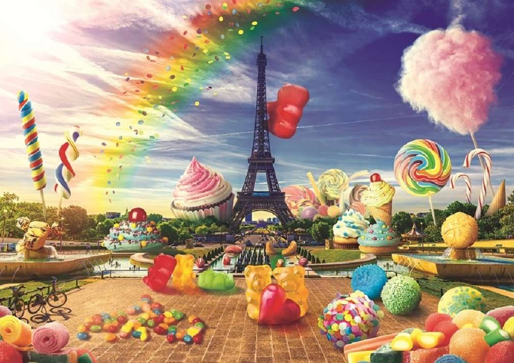 Süßigkeit Paris. Puzzlespiel online