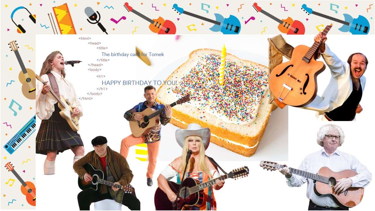 Открытка на день рождения для Томека пазл онлайн