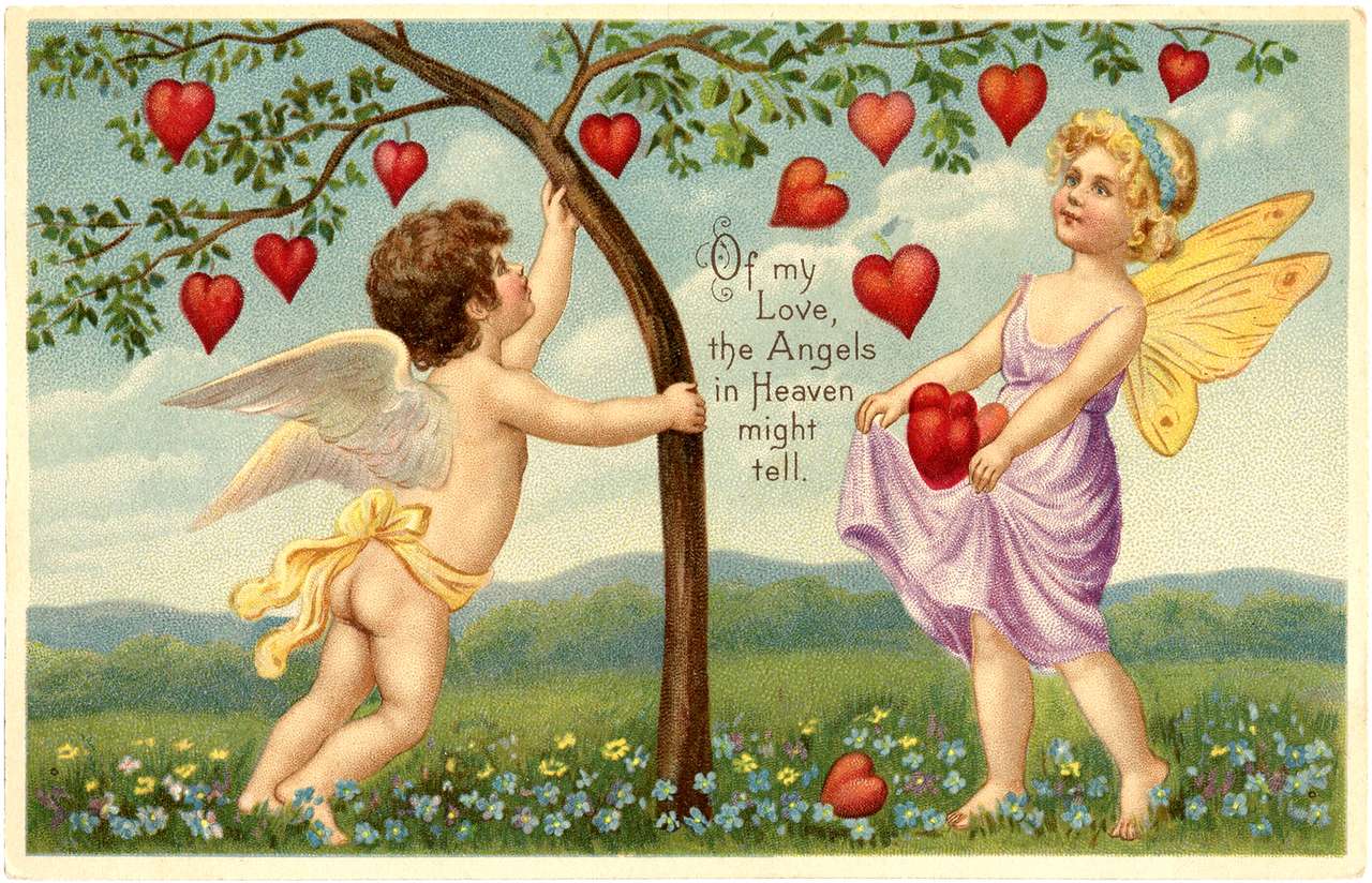 Valentin-napi évjárat képeslap online puzzle