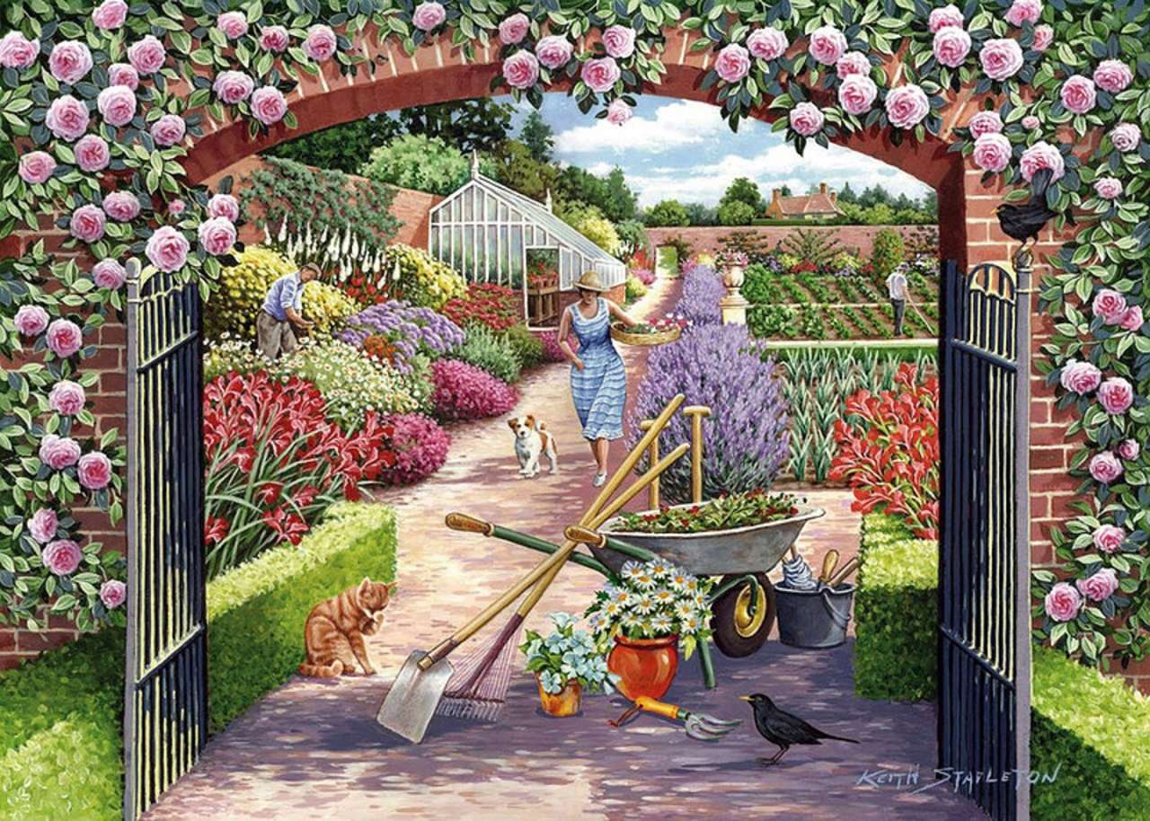 На портата на градината онлайн пъзел