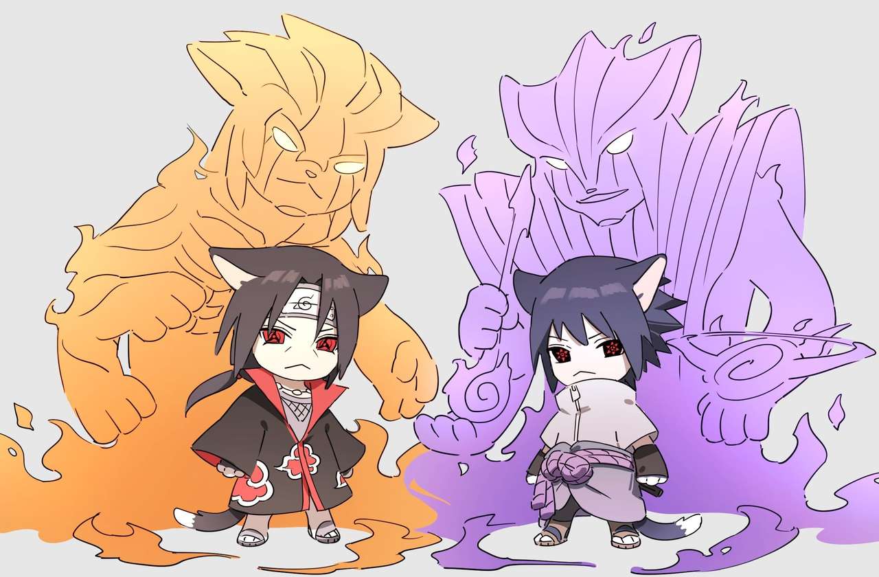 Mini Itachi και Mini Sasuke online παζλ