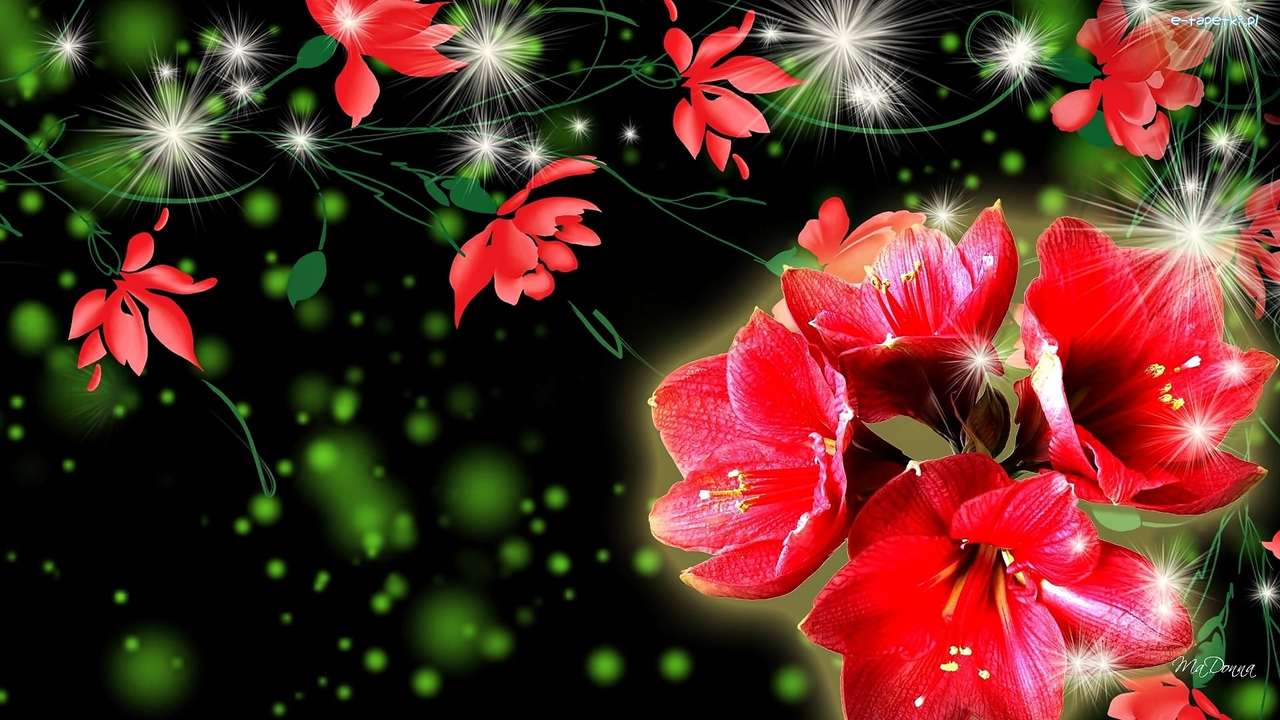 datorgrafik- blommor- amaryllis Pussel online