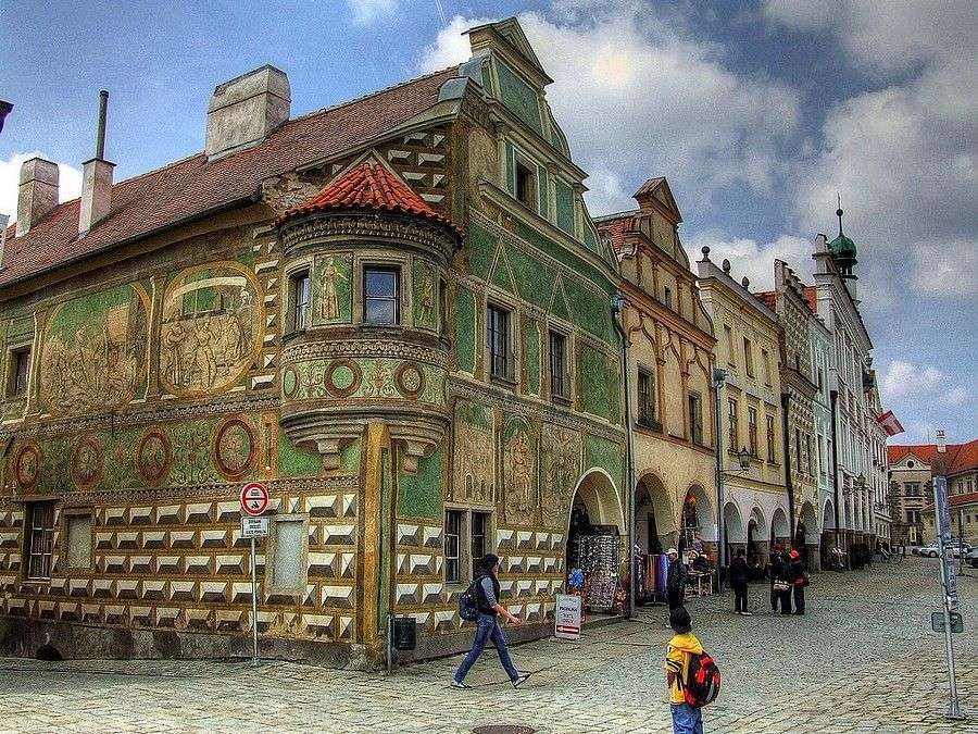 Telc stad i Tjeckien pussel på nätet