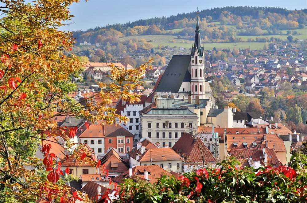 Город Чески-Крумлов в Чехии пазл онлайн