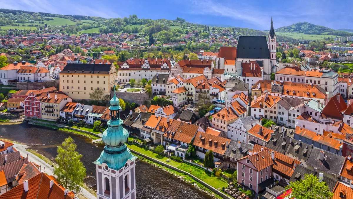 Cesky Krumlov stad in Tsjechië online puzzel