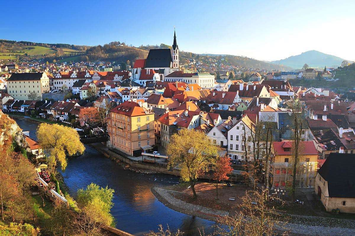 La ville de Cesky Krumlov en République tchèque puzzle en ligne