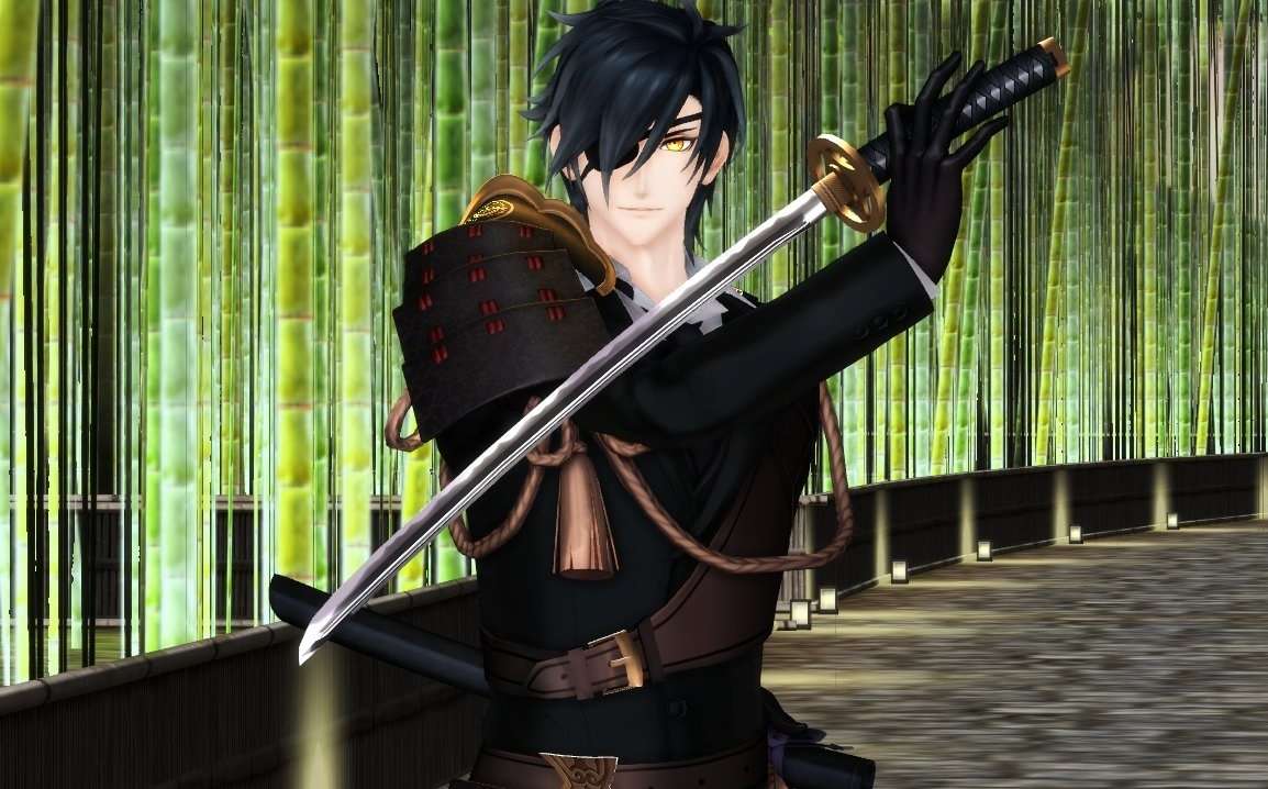 Mitsutada in the middle of a bamboo field jigsaw puzzle online