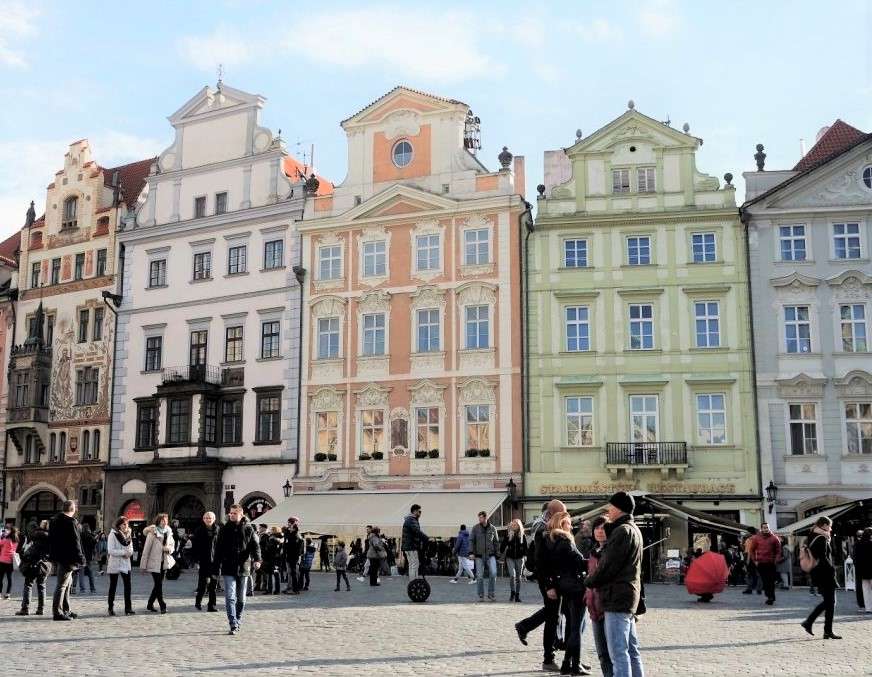 Prag i stadens centrum Tjeckien pussel på nätet
