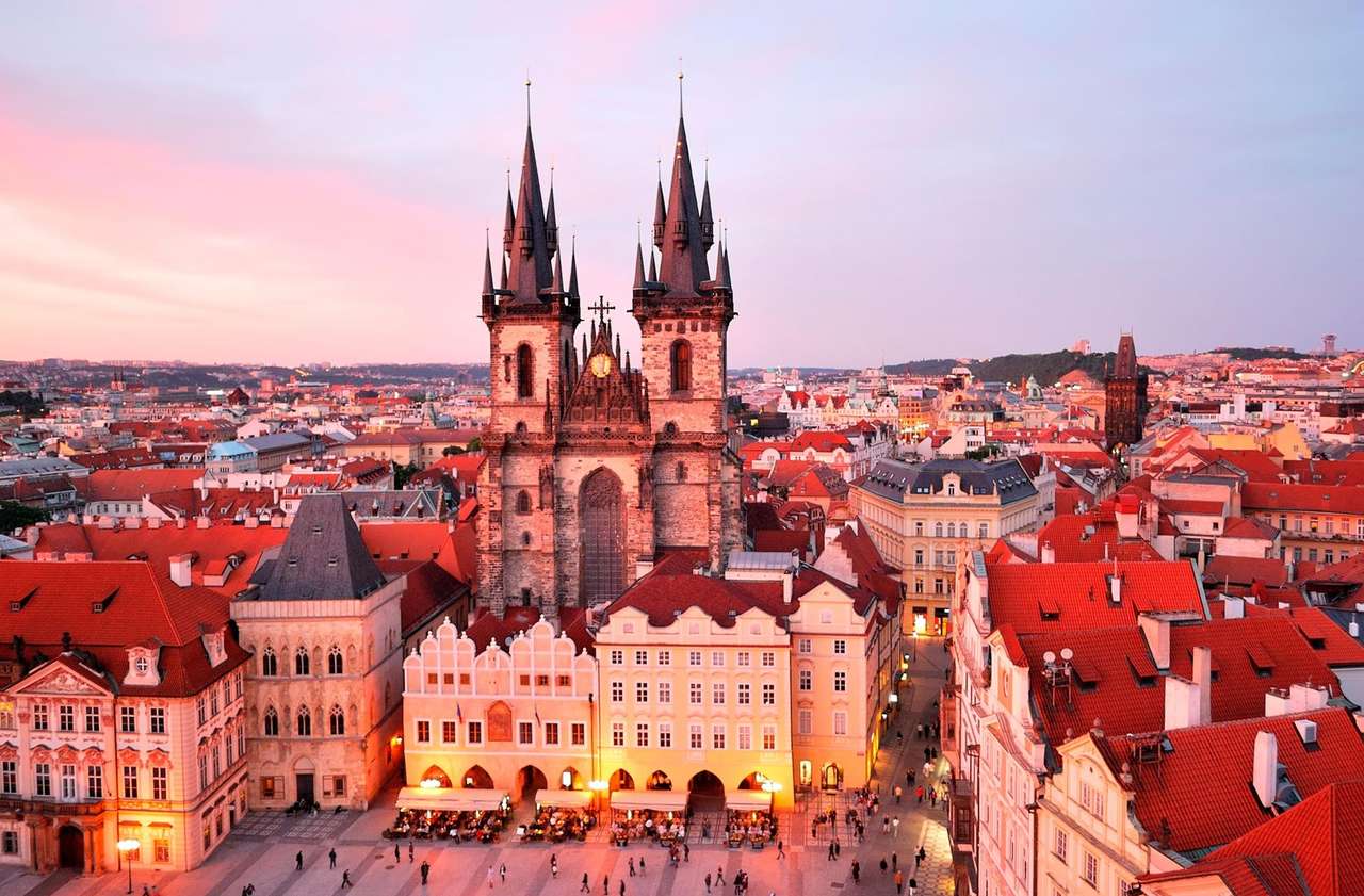 Prag marknadsplats Tjeckien pussel på nätet
