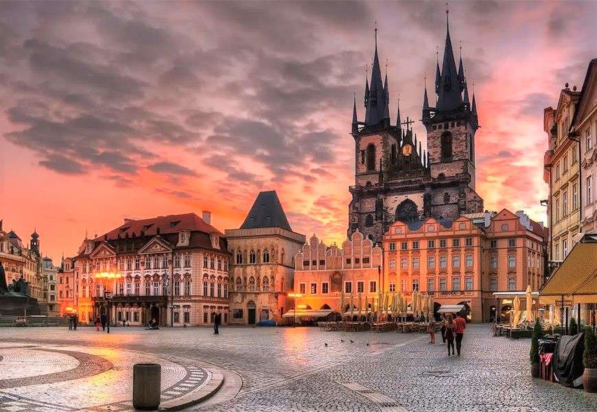 Prag marknadsplats Tjeckien Pussel online