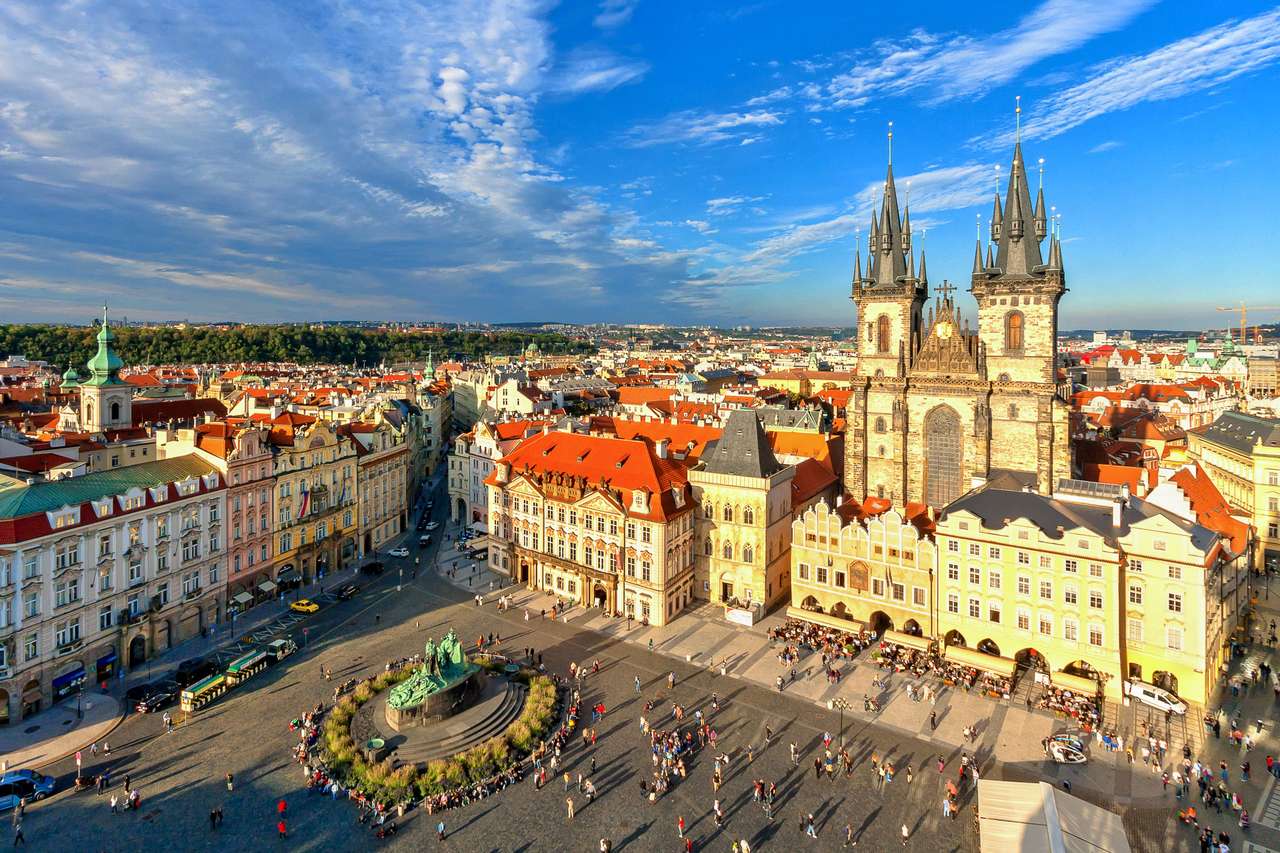 Place du marché de Prague République tchèque puzzle en ligne