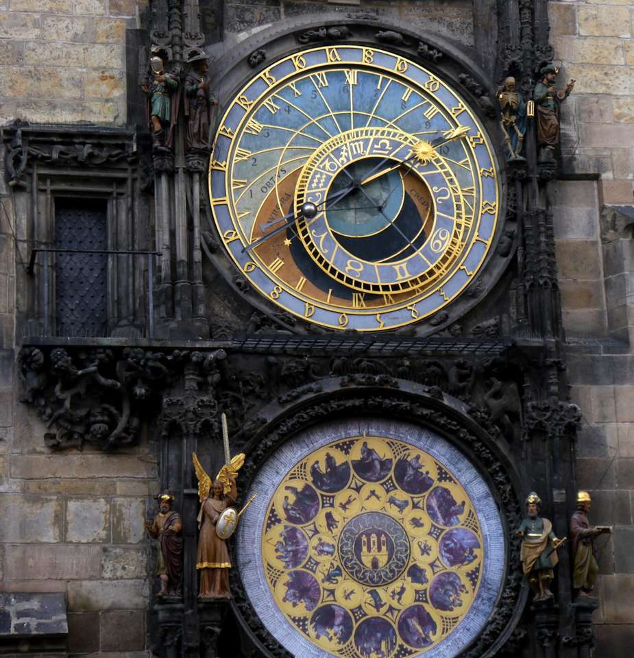 Orologi di Praga sul municipio della città vecchia puzzle online